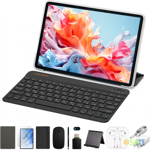 Планшет Teclast P30T Case T606 (1.6) 8C RAM4Gb ROM128Gb 10.1" IPS 1280x800 Android 15 серый 5Mpix 2Mpix BT WiFi microSD 256Gb 6000mAh 12hr