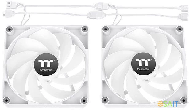 Вентилятор для корпуса Thermaltake CT140 Sync Reverse ARGB 140х140x25 белый 4-pin 32.8дБ (упак.:2шт) (CL-F176-PL14SW-A) Ret