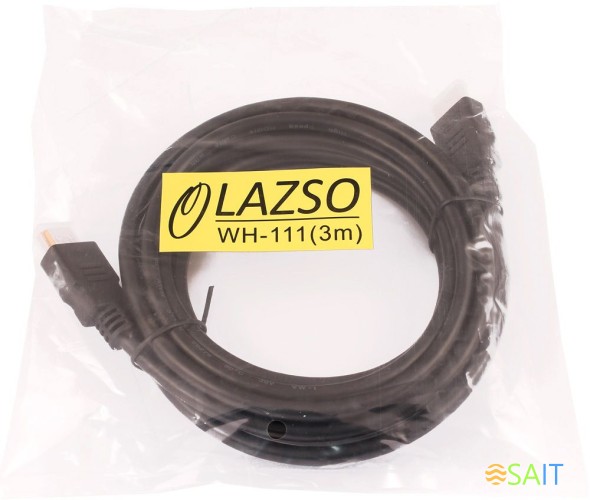 Кабель аудио-видео LAZSO WH-111 HDMI (m)/HDMI (m) 3м. позолоч.конт. черный (WH-111(3M))