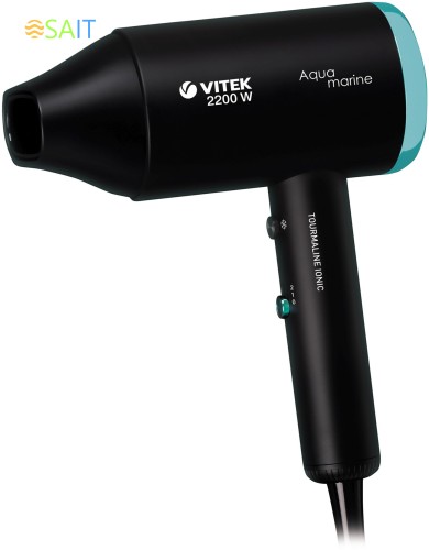 Фен Vitek VT-1324 2200Вт черный/зеленый