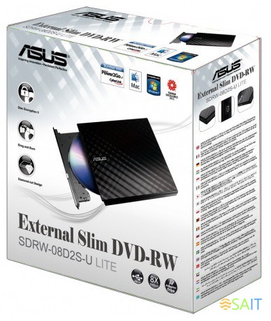 Привод DVD-RW Asus SDRW-08D2S-U LITE/WHT/G/AS белый USB внешний RTL