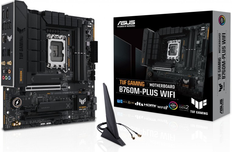 Материнская плата Asus TUF GAMING B760M-PLUS WIFI Soc-1700 Intel B760 4xDDR5 mATX AC`97 8ch(7.1) 2.5Gg RAID+HDMI+DP