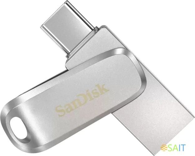 Флеш Диск Sandisk 32Gb Ultra Dual Drive Luxe SDDDC4-032G-G46 USB3.1 серебристый