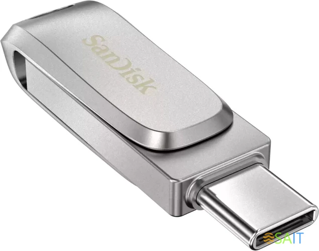 Флеш Диск Sandisk 32Gb Ultra Dual Drive Luxe SDDDC4-032G-G46 USB3.1 серебристый