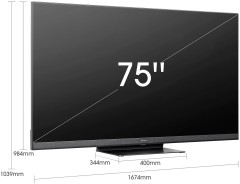 Телевизор QLED Hisense 75" 75U8HQ черный 4K Ultra HD 120Hz DVB-T DVB-T2 DVB-C DVB-S DVB-S2 WiFi Smart TV