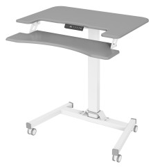 Стол для ноутбука Cactus CS-FDE103WGY электропривод столешница МДФ серый каркас белый 91.5x56x123см