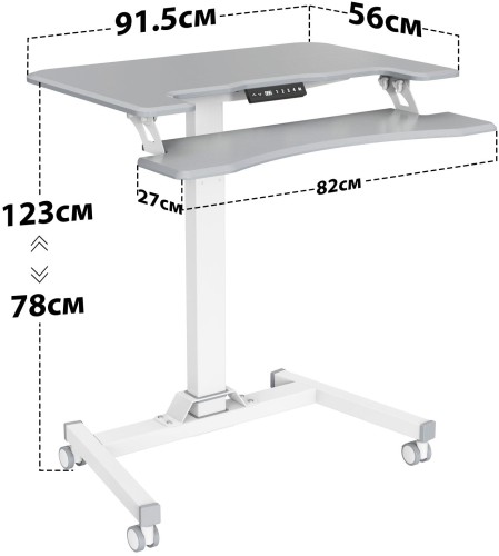 Стол для ноутбука Cactus VM-FDE103 столешница МДФ серый 91.5x56x123см (CS-FDE103WGY)