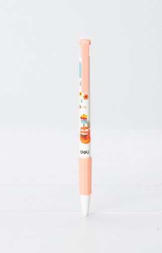 Набор ручек шариков. Deli Larva (EQ26-BK-P) ассорти черн. черн. кор.карт. (12шт) линия 0.5мм резин. манжета