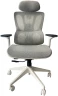 Кресло Cactus CS-CHR-MC02GY серый сетка с подголов. крестов. пластик белый