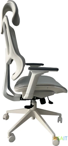 Кресло Cactus CS-CHR-MC02GY серый сетка с подголов. крестов. пластик белый