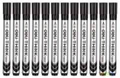 Маркер для досок Deli EU00220 Think скошенный пиш. наконечник 2-5мм черный