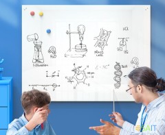 Доска стеклянная Deli 50045 белый 90x120см стекло 4 магнита/2 маркера/стиратель