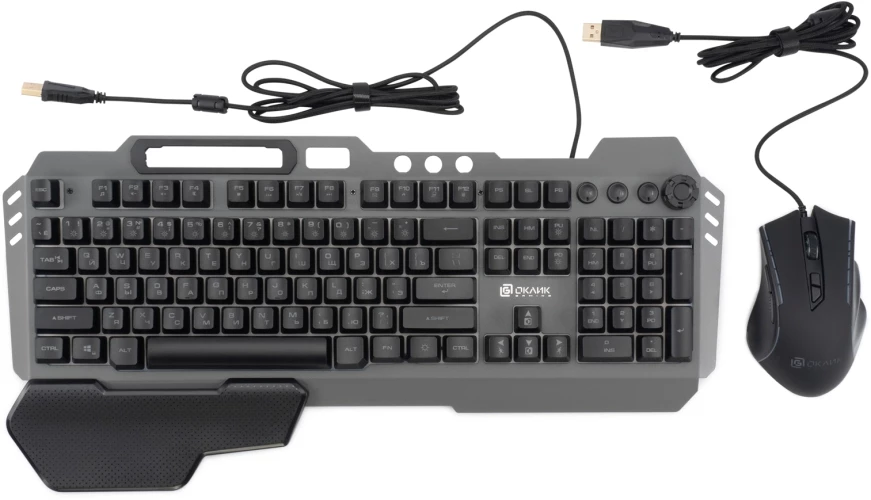 Клавиатура + мышь Оклик 700GMK клав:черный мышь:черный USB Multimedia LED (1533156)