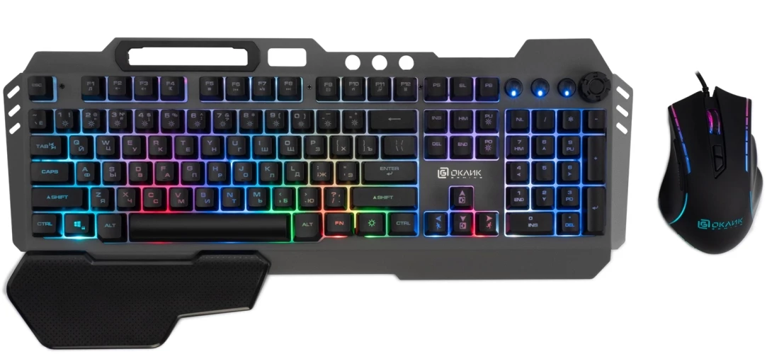 Клавиатура + мышь Оклик 700GMK клав:черный мышь:черный USB Multimedia LED (1533156)