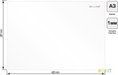 Доска для лепки Silwerhof 957005 прямоугольная A3 пластик 1мм цв.белый