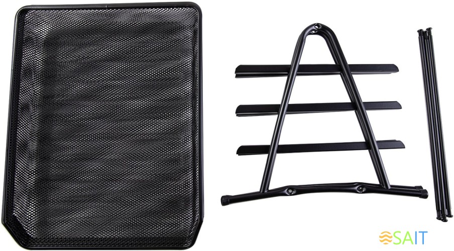 Лоток горизонтальный Deli E9181 для бумаг 350х278х275мм черный металл сетка