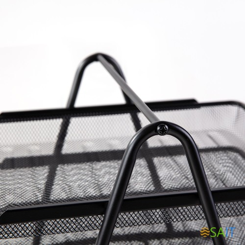 Лоток горизонтальный Deli E9181 для бумаг 350х278х275мм черный металл сетка