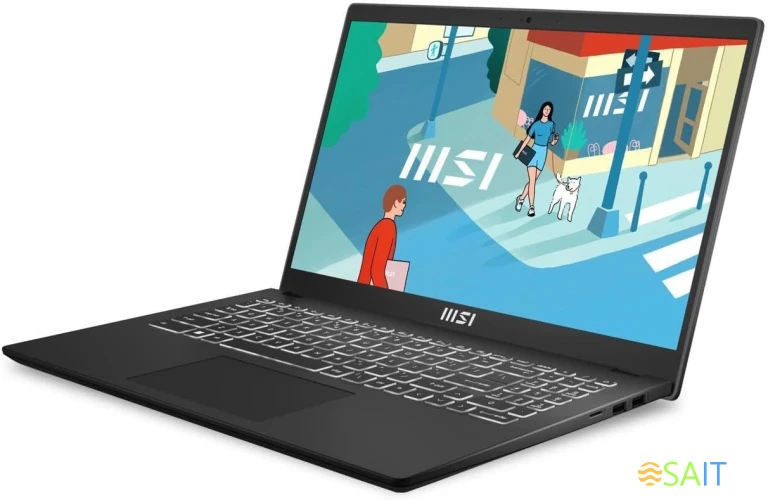 Ноутбук MSI Modern 15 H B13M-096XRU Core i5 13420H 16Gb SSD512Gb Intel Iris Xe graphics 15.6" IPS FHD (1920x1080) Free DOS black WiFi BT Cam (9S7-15H411-096)