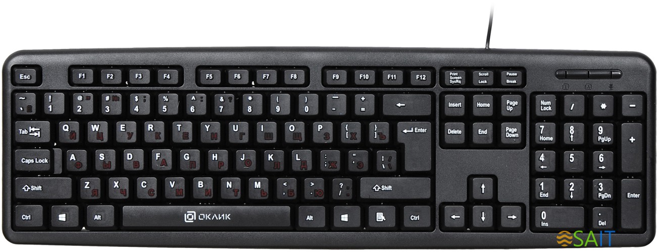 Клавиатура Оклик 90M черный USB