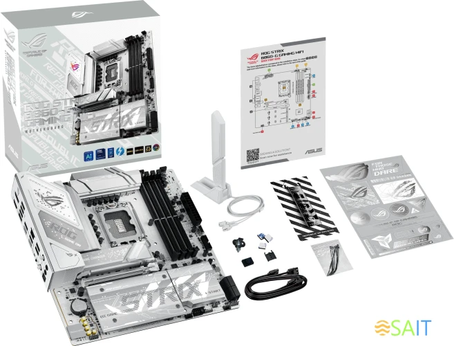 Материнская плата Asus ROG STRIX B860-G GAMING WIFI Soc-1851 Intel B860 4xDDR5 mATX AC`97 8ch(7.1) 2.5Gg RAID+HDMI+DP