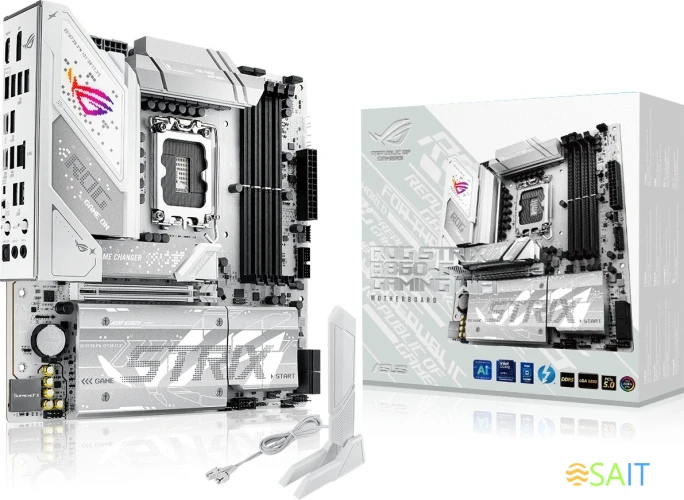 Материнская плата Asus ROG STRIX B860-G GAMING WIFI Soc-1851 Intel B860 4xDDR5 mATX AC`97 8ch(7.1) 2.5Gg RAID+HDMI+DP