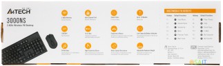Клавиатура + мышь A4Tech 3000NS клав:черный мышь:черный USB беспроводная Multimedia