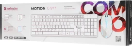 Клавиатура + мышь Defender Motion C-977 клав:белый мышь:белый/розовый USB Multimedia (45977)