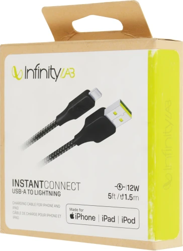 Кабель InfinityLab ILINCATLBLK USB (m)-Lightning (m) 1.5м черный коробка (упак.:1шт)