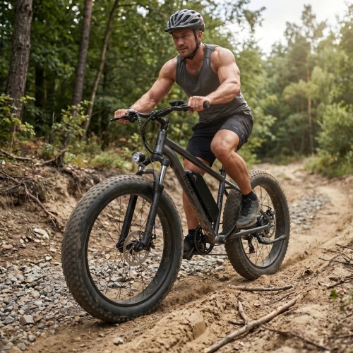 Электровелосипед Rude, ATB A3 series, model A3-A3Hxx, 26" wheels, FAT tires, Aluminum frame, 350W motor, 13A*h battery, disc brakes. Rude ATB A3-A3HGM