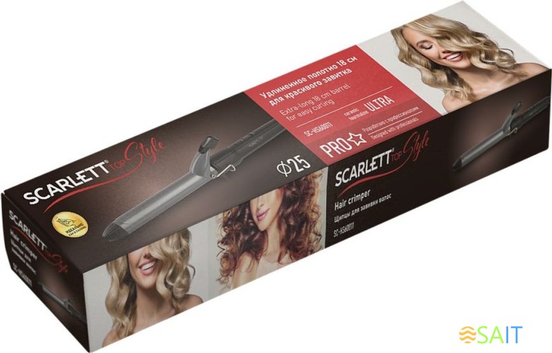 Щипцы Scarlett SC-HS60011 60Вт черный макс.темп.:190С покрытие:керамико-турмалиновое