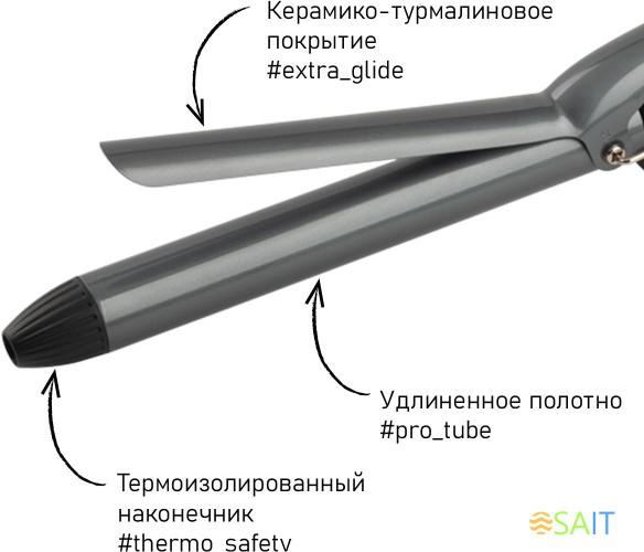 Щипцы Scarlett SC-HS60011 60Вт черный макс.темп.:190С покрытие:керамико-турмалиновое