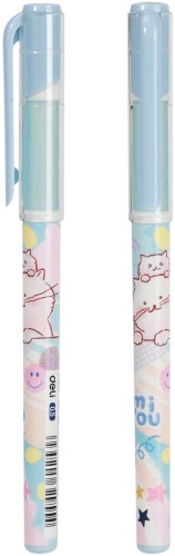 Набор ручек гелев. Deli MiYou (EG15-BL-P) ассорти син. черн. кор.карт. (12шт)