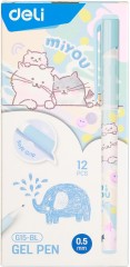 Набор ручек гелев. Deli MiYou (EG15-BL-P) ассорти син. черн. кор.карт. (12шт)