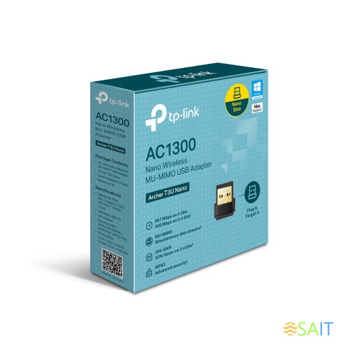 Сетевой адаптер Wi-Fi TP-Link ARCHER T3U NANO AC1300 USB 2.0