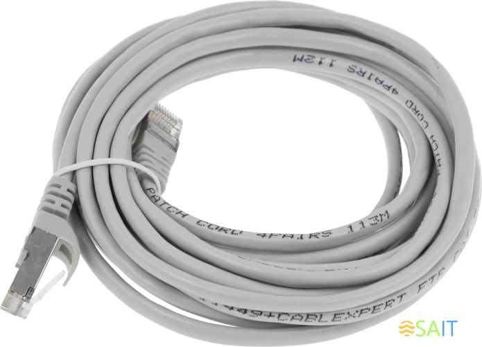 Патч-корд Premier PP22-5m 1000Гбит/с FTP 4 пары cat.5E CCA molded 5м серый RJ-45 (m)-RJ-45 (m)