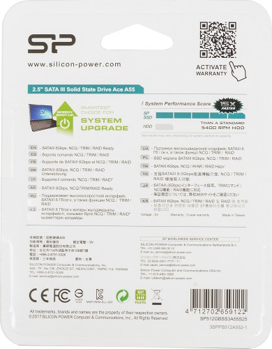 Накопитель SSD Silicon Power SATA-III 512GB SP512GBSS3A55S25 Ace A55 2.5"