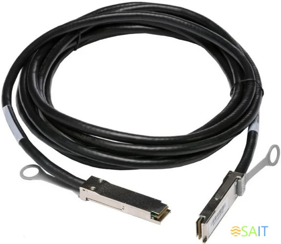 Кабель DAC Future Technologies FT-QSFP28-CabP-AWG30-1 100Гбит/с Cu пассив. 1м черный QSFP28-QSFP28