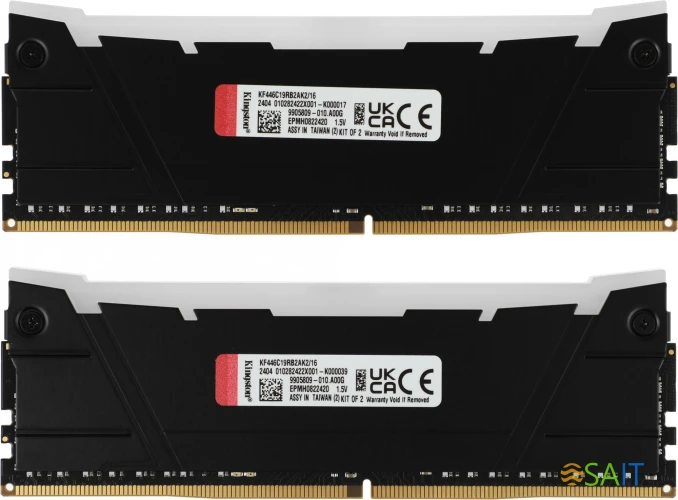 Память DDR4 2x8GB 4600МГц Kingston KF446C19RB2AK2/16 Fury Renegade RGB RTL Gaming PC4-36800 CL19 DIMM 288-pin 1.5В kit single rank с радиатором Ret