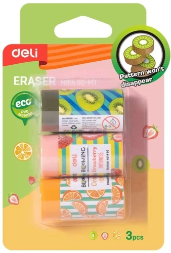 Набор ластиков Deli EH01400-MT ассорти блистер (3шт)