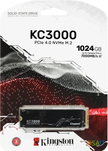 Накопитель SSD Kingston PCIe 4.0 x4 1TB SKC3000S/1024G KC3000 M.2 2280