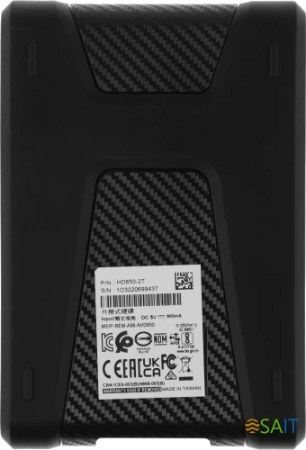 Жесткий диск A-Data USB 3.0 2Tb AHD650-2TU31-CBK HD650 DashDrive Durable 2.5" черный