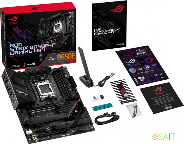 Материнская плата Asus ROG STRIX B650E-F GAMING WIFI SocketAM5 AMD B650 4xDDR5 ATX AC`97 8ch(7.1) 2.5Gg RAID+HDMI+DP