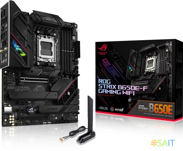 Материнская плата Asus ROG STRIX B650E-F GAMING WIFI SocketAM5 AMD B650 4xDDR5 ATX AC`97 8ch(7.1) 2.5Gg RAID+HDMI+DP