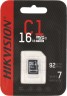 Флеш карта microSDHC 16GB Hikvision HS-TF-C1(STD)/16G/ZAZ01X00/OD w/o adapter