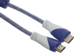 Кабель аудио-видео HDMI (m)/HDMI (m) 1.8м. феррит.кольца позолоч.конт. синий/белый