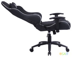 Кресло игровое Cactus CS-CHR-030BLS черный/серебристый эко.кожа с подголов. крестов. сталь