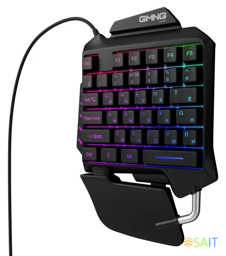 Игровой блок Оклик 703GK черный USB for gamer LED (подставка для запястий) (1533151)