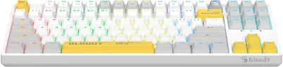 Клавиатура A4Tech Bloody S87 Energy механическая белый/желтый USB for gamer LED (S87 USB ENERGY WHITE)
