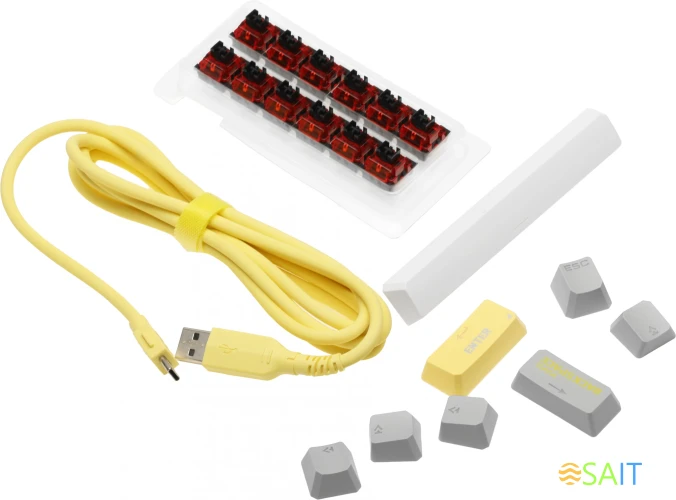 Клавиатура A4Tech Bloody S87 Energy механическая белый/желтый USB for gamer LED (S87 USB ENERGY WHITE)