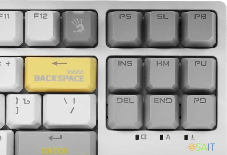 Клавиатура A4Tech Bloody S87 Energy механическая белый/желтый USB for gamer LED (S87 USB ENERGY WHITE)